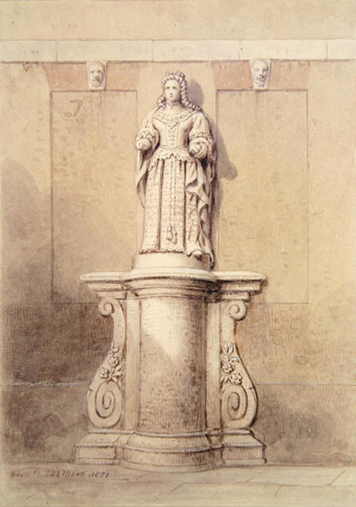 Detail of Statue of Queen Anne at the East End of Queen Square, 1851 by Thomas Hosmer Shepherd