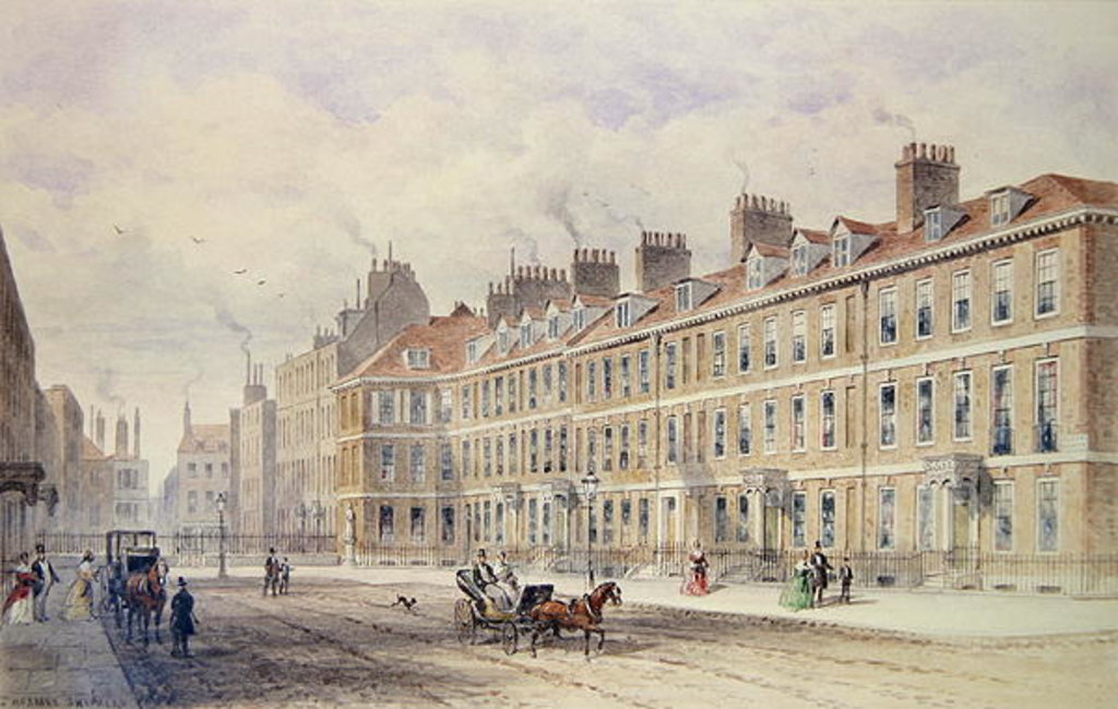 Detail of South Side of Queen Square, 1851 by Thomas Hosmer Shepherd