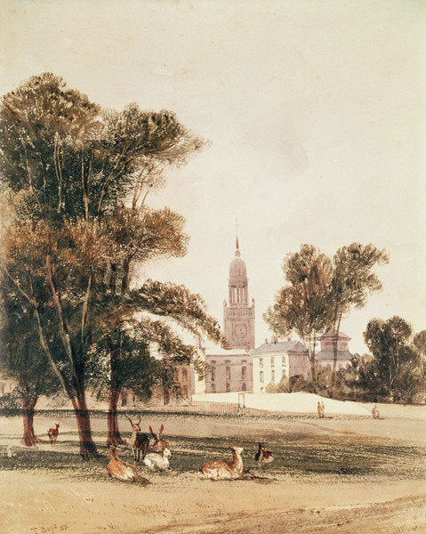 Detail of The Church of St Alphage from the Park, Greenwich, 1831 by Thomas Shotter Boys