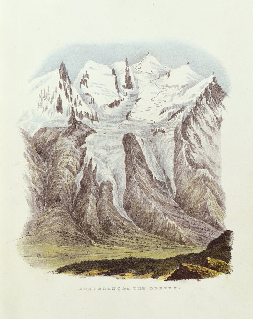 Detail of Mont Blanc from Brevin by School English