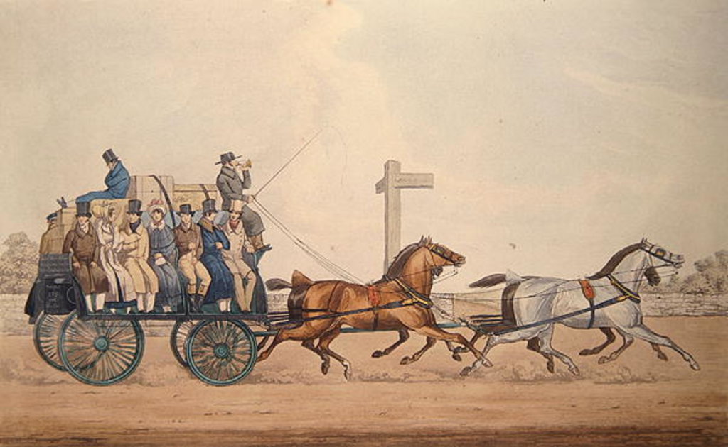 Detail of Arriving at the End of a Stage, engraved by J. Harris, 1856 by Michael Angelo (after) Hayes