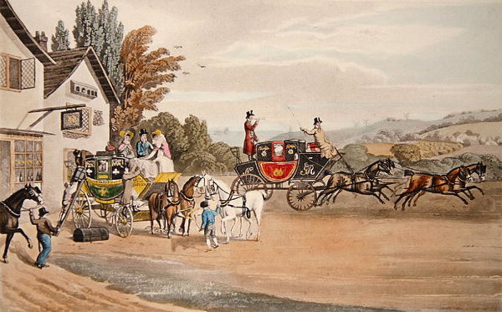 Detail of A London Mail and Stage Coach by Robert the Elder Havell