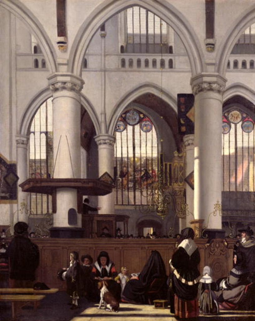 Detail of The Interior of Oude Kerk, Amsterdam, c.1660 by Emanuel de Witte
