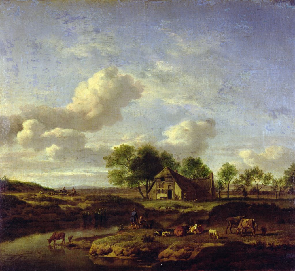 Detail of The Little Farm, 1661 by Adriaen van de Velde