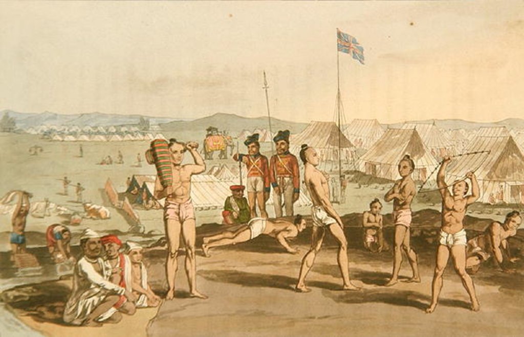 Detail of An Ukhara with a view of the British Residents Camp by Henry Moses