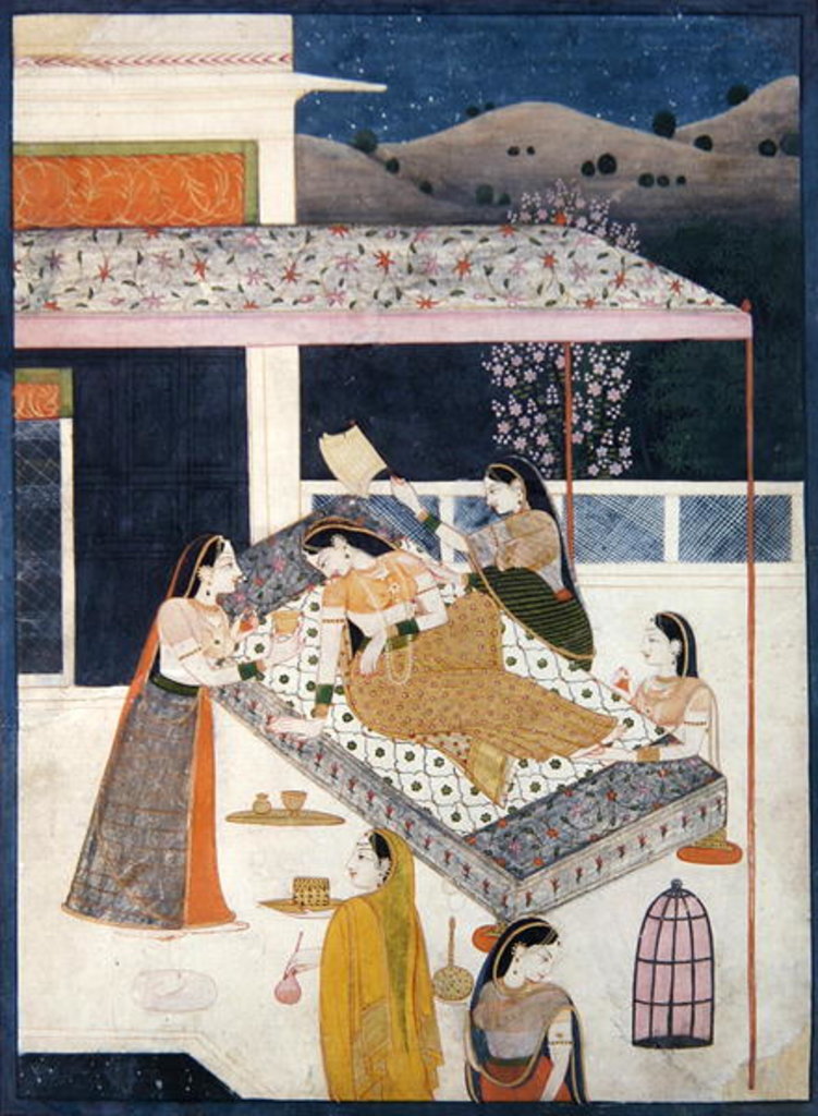 Detail of Awaiting the lover, Garhwal, c.1789-1800 by Indian School
