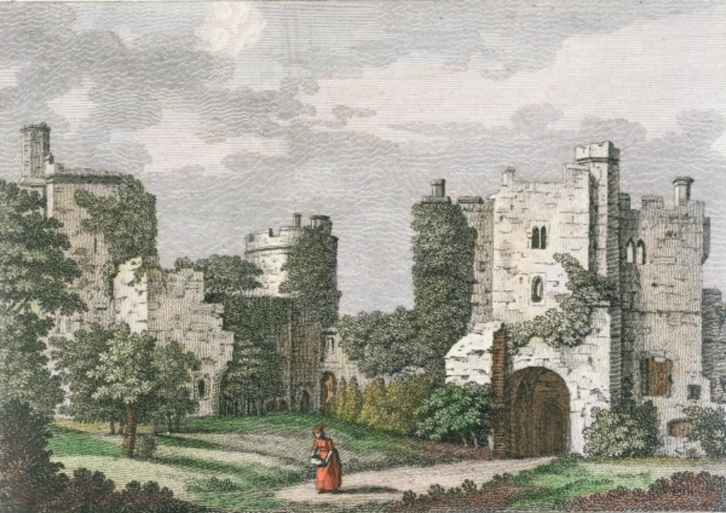 Detail of Inner view and gate of Bodiam Castle, Sussex, 27th May 1785 by English School