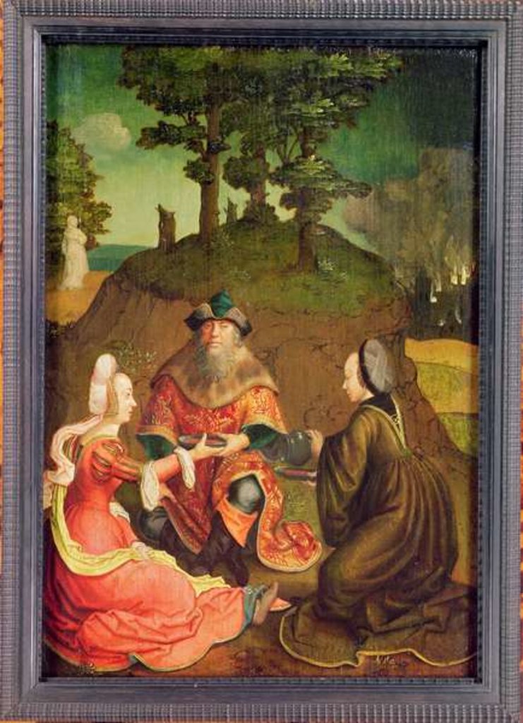 Detail of Lot's daughters make their Father drink Wine, c.1508-15 by Lucas van Leyden