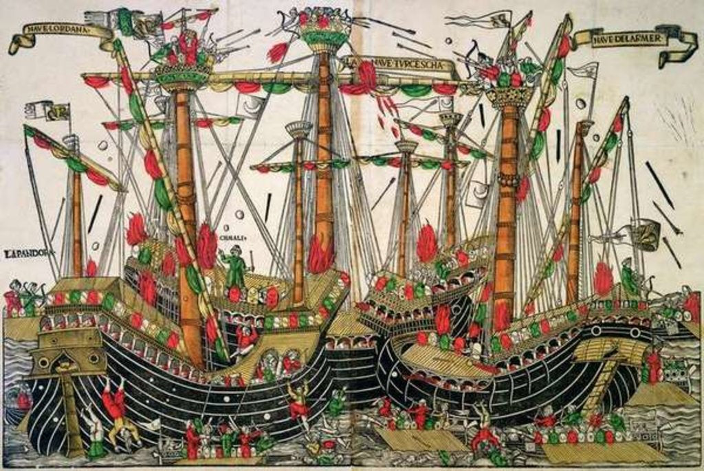 Detail of Battle of Zonchio, 1499 by Italian School
