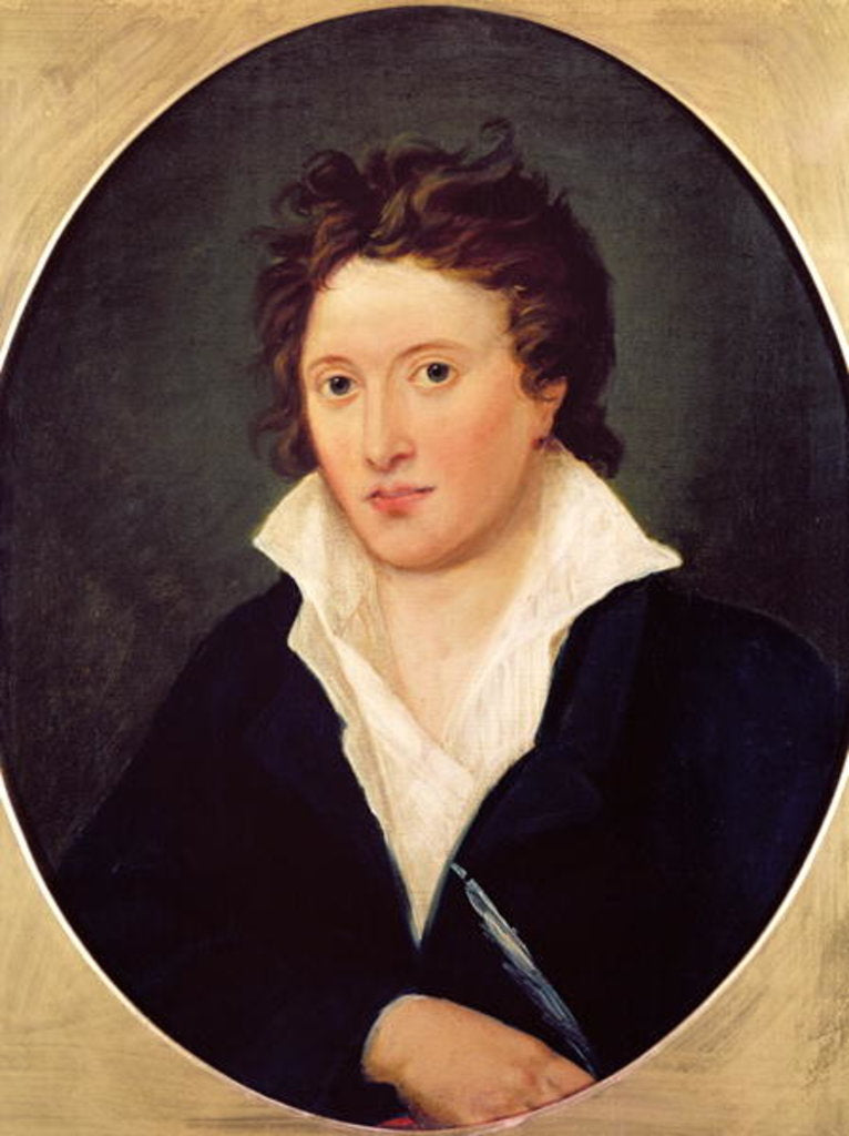 Detail of Portrait of Percy Bysshe Shelley, 1819 by Amelia Curran