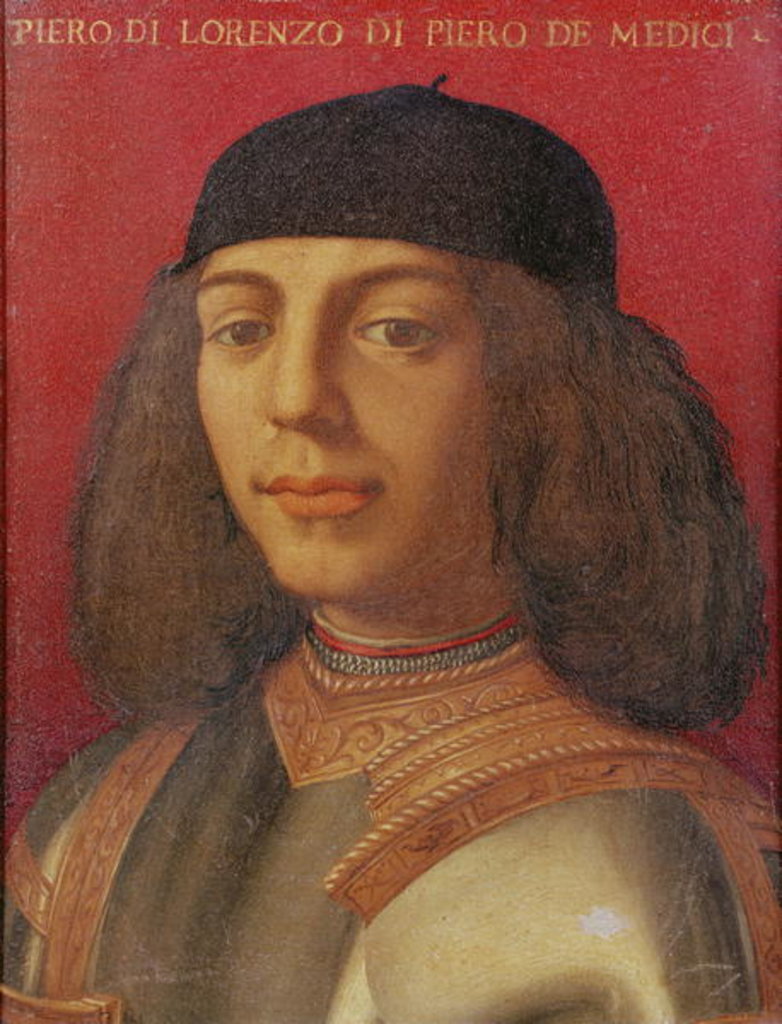 Detail of Portrait of Piero di Lorenzo de Medici by Agnolo di Cosimo Bronzino