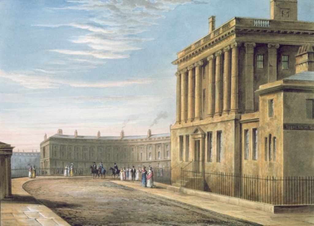 Detail of The Royal Crescent, Bath 1820 by David Cox