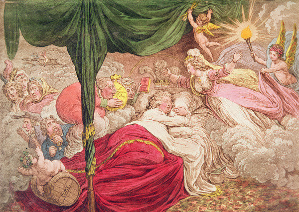 Detail of The Lover's Dream, 24th January 1795 by James Gillray