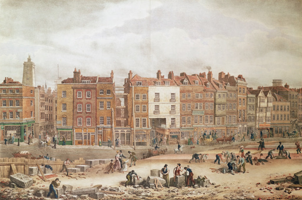 Detail of A view of High Street Southwark being the Ancient Roadway by George the Elder Scharf