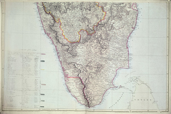 Detail of Map of Southern India, 1816 by English School