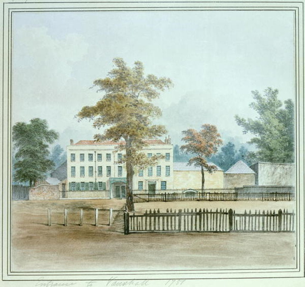Detail of The Old House and entrance to Vauxhall Gardens, 1751 by English School