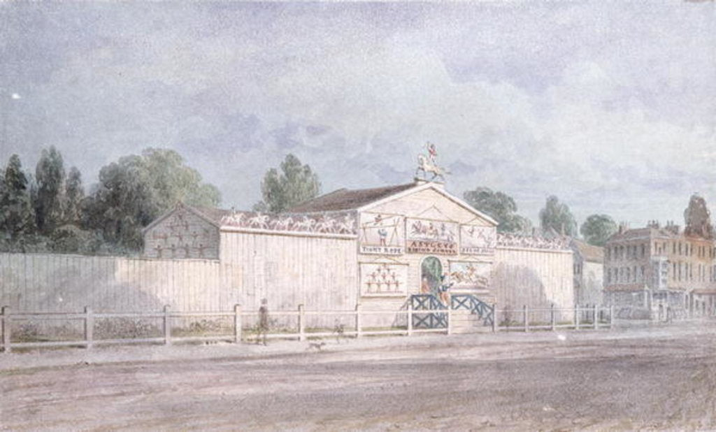 Detail of Exterior view of Astley's Amphitheatre, 1777 by William Capon