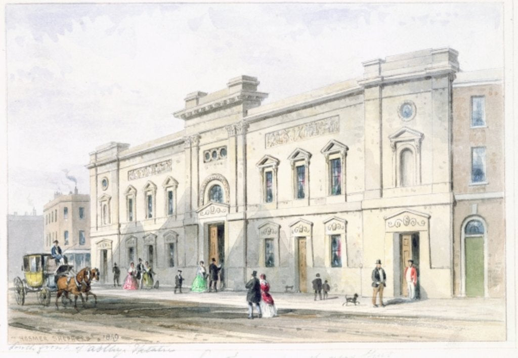 Detail of The New Front Astley's Theatre, c.1846 by Thomas Hosmer Shepherd