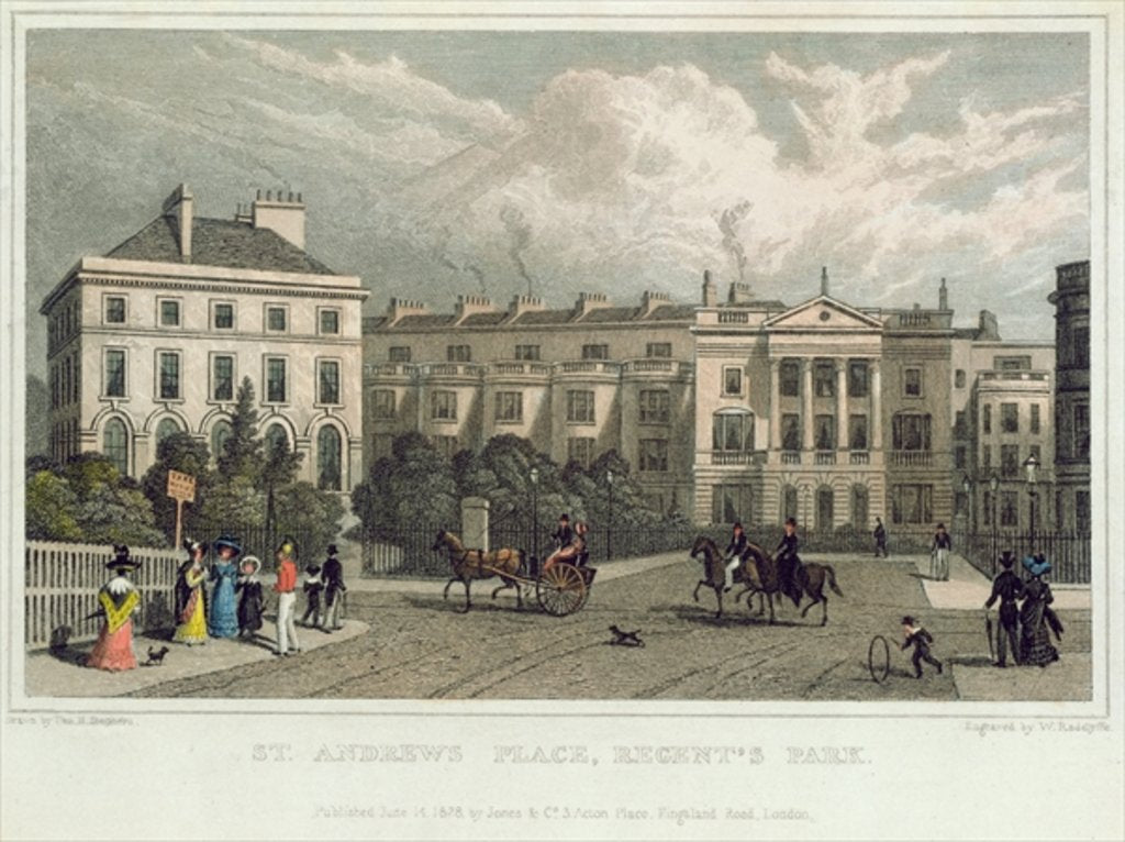 Detail of St. Andrews Place, Regents Park, 1828 by Thomas Hosmer (after) Shepherd