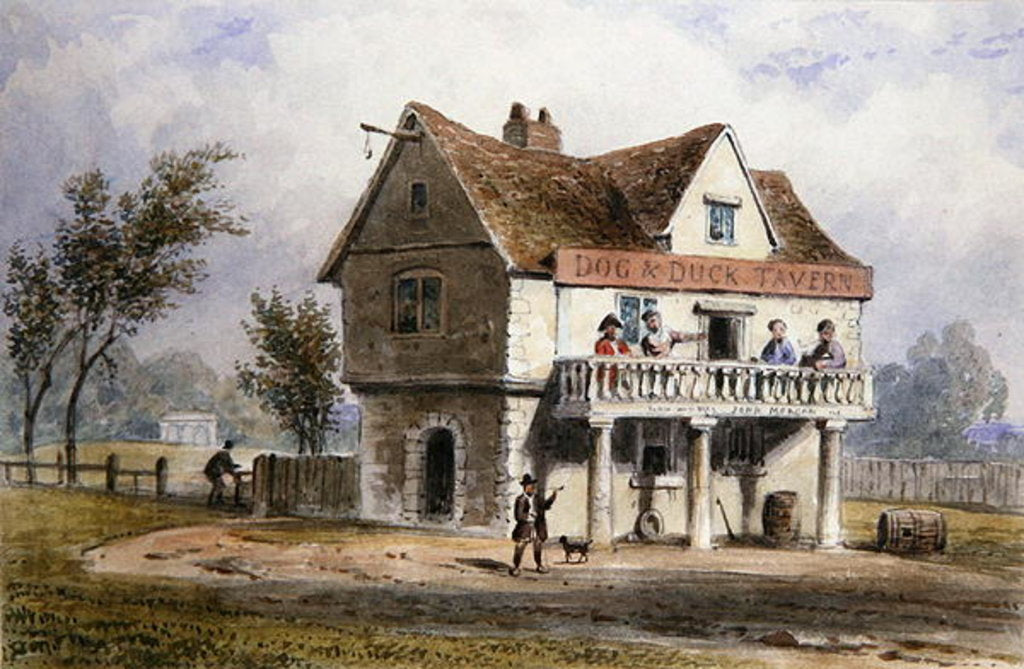 Detail of A View of the Old Dog and Duck, St. George's Fields by Thomas Hosmer Shepherd