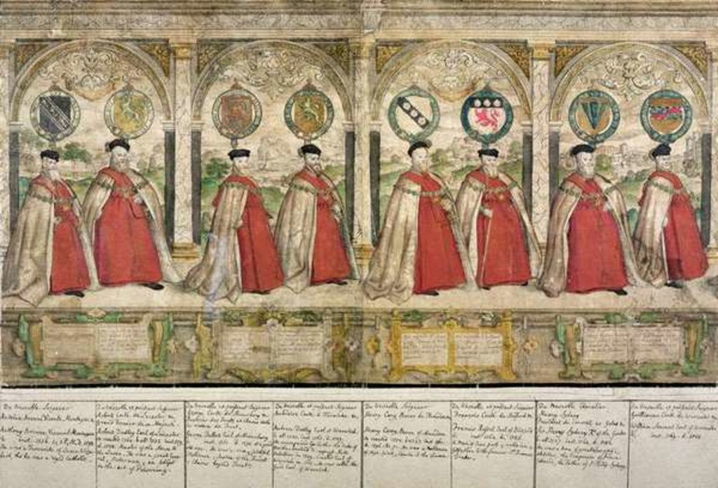 Detail of Imaginary Composite Procession of the Knights of the Garter at Windsor by English School