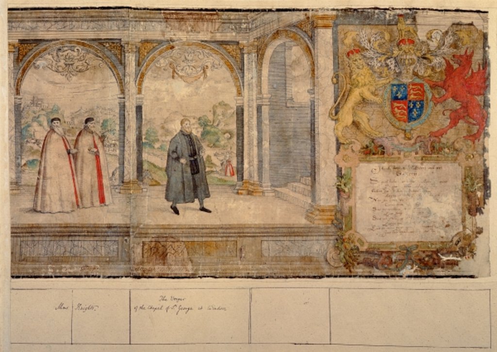 Detail of Imaginary Composite Procession of the Knights of the Garter at Windsor by English School