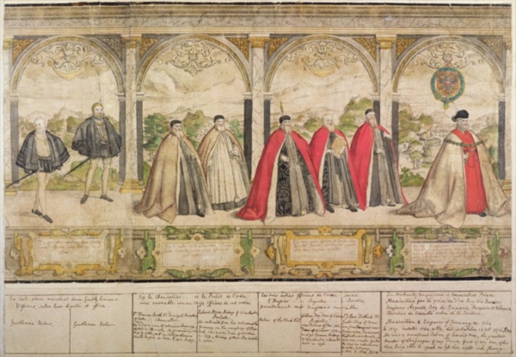 Detail of Imaginary Composite Procession of the Knights of the Garter by English School