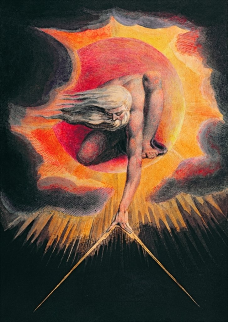 Detail of Urizen Measuring out the Material World, The Ancient of Days, 1794 by William Blake