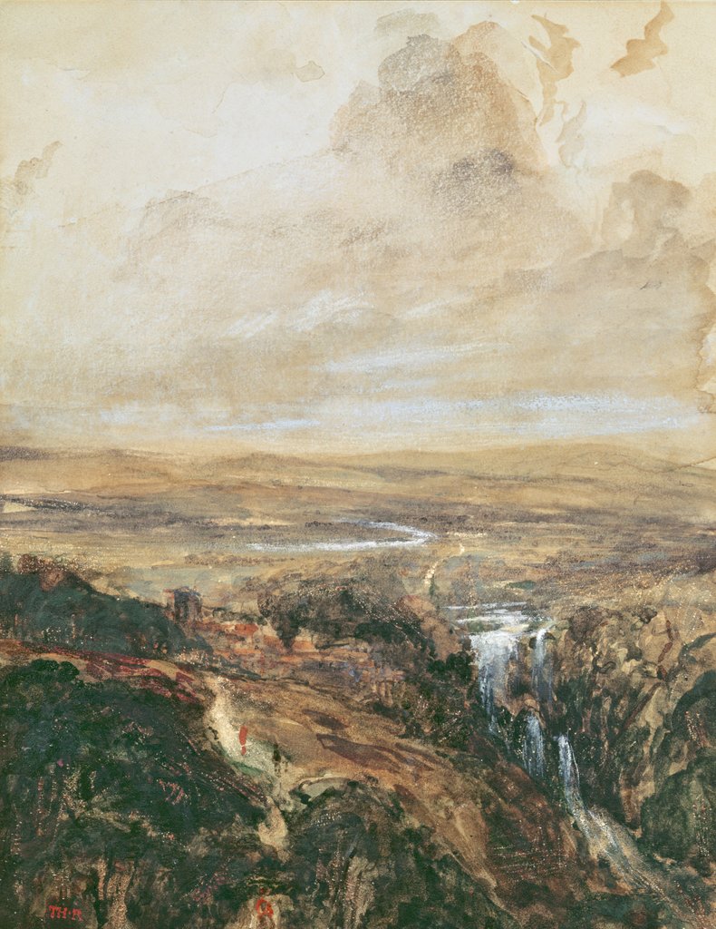 Detail of Vallee d'Avergne by Theodore Rousseau