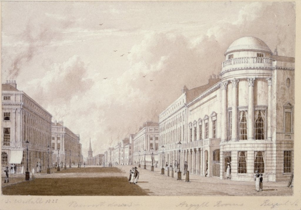 Detail of View of Regent Street, 1825 by English School