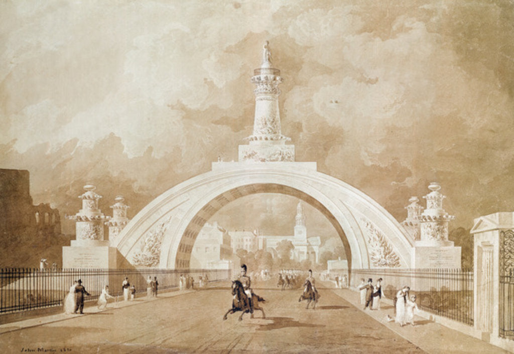 Detail of The Proposed Triumphal Arch from Portland Place to Regent's Park, 1820 by John Martin