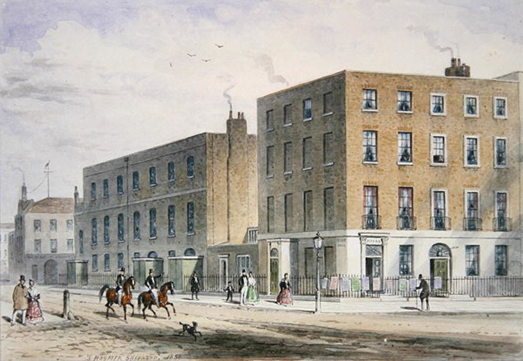 Detail of View of Soho Square and the Catholic Chapel, 1850 by Thomas Hosmer Shepherd