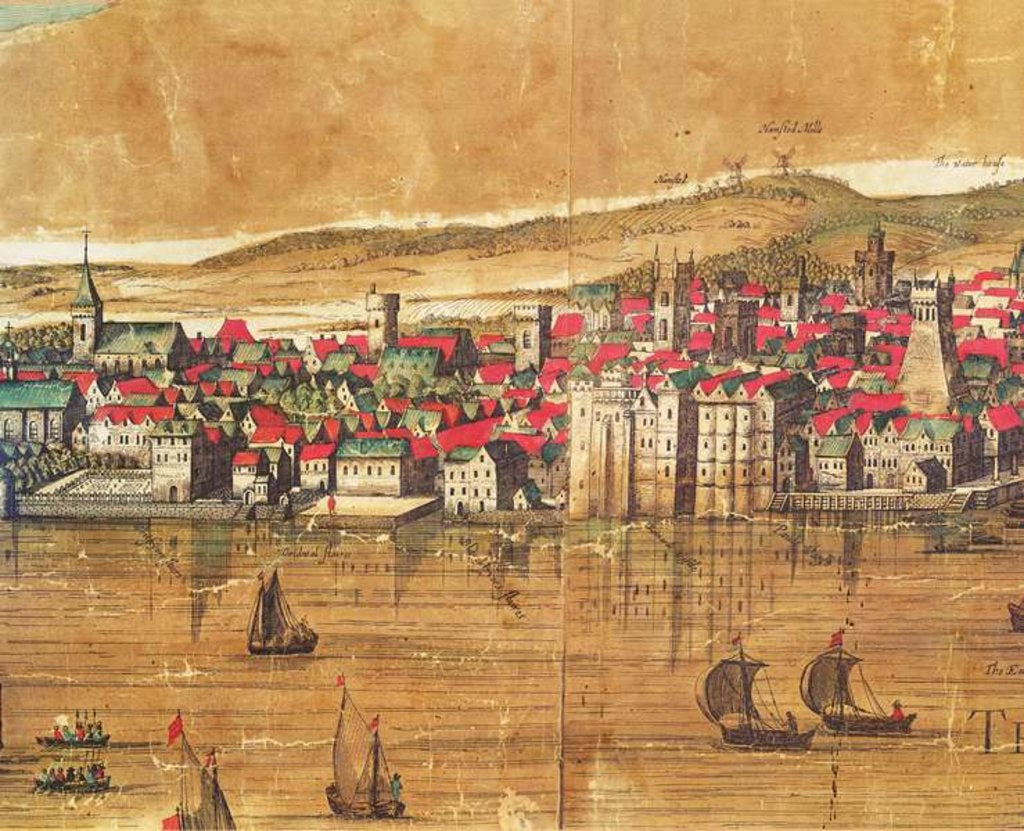 Detail of View of Baynards Castle by School English