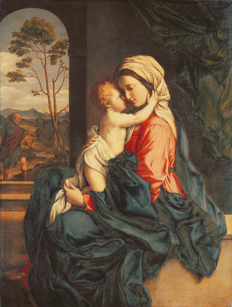 Detail of The Virgin and Child Embracing, c.1660-85 by Il Sassoferrato