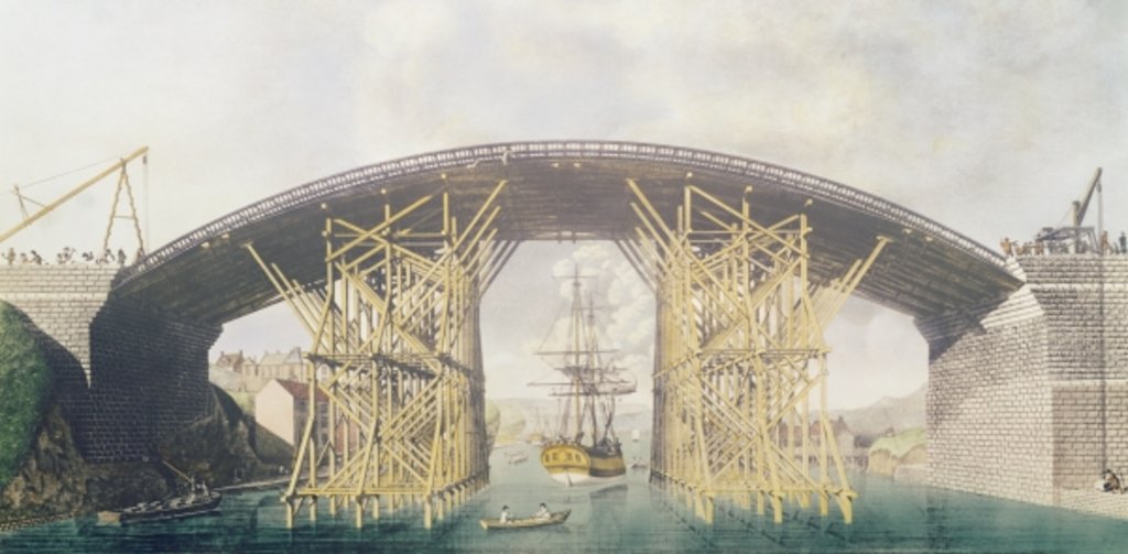 Detail of Iron Bridge over the Wear, 1796 by School English