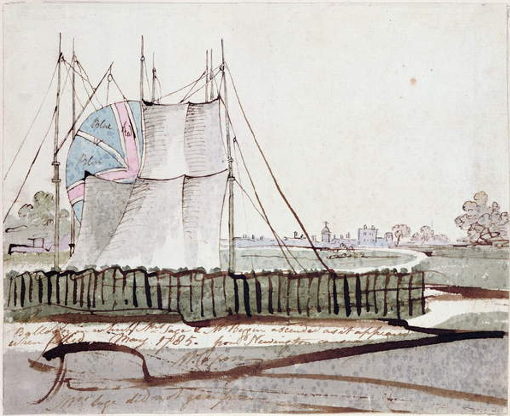 Detail of View of the Balloon in Newington Causeway, May 1785 by School English