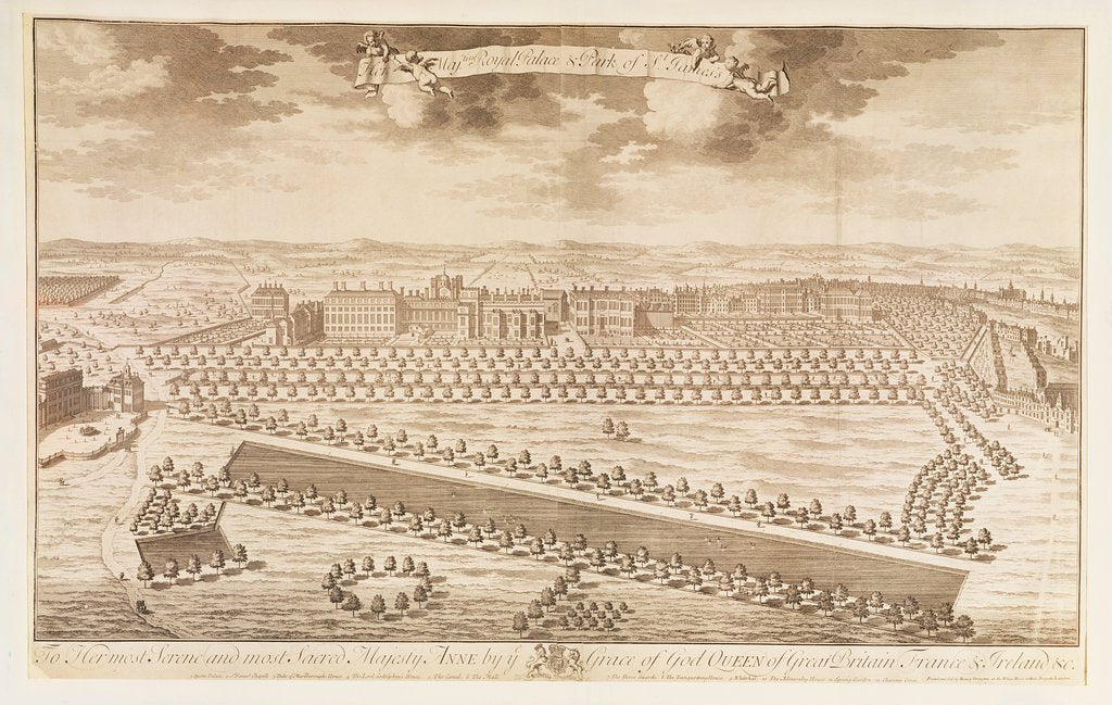 Detail of View of the Royal Palace and Park of St James's by School English
