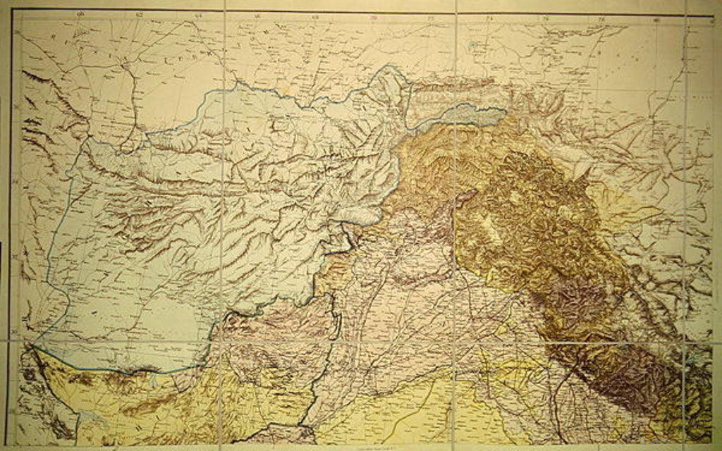 Detail of Map of Afghanistan, 1898 by English School