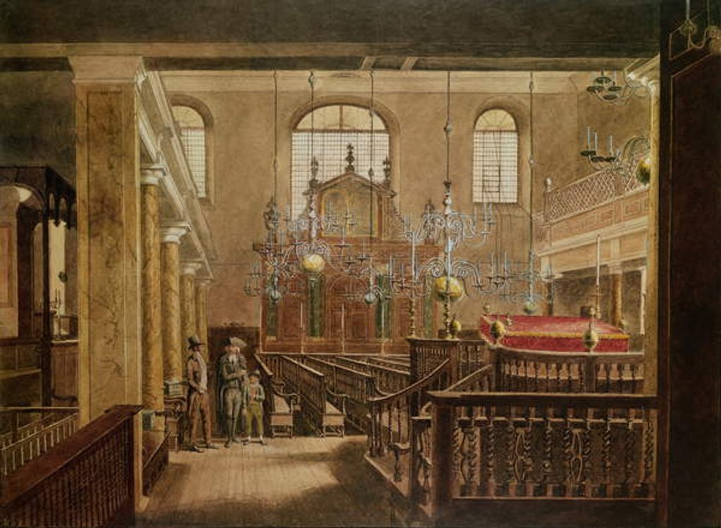 Detail of Bevis Marks Synagogue, c.1817 by English School