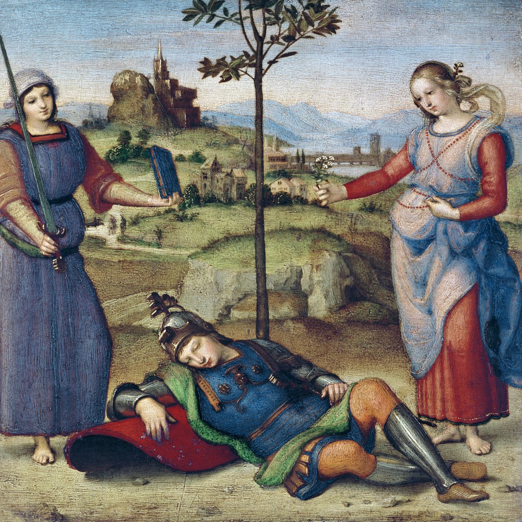 Detail of Vision of a Knight, c.1504 by Raphael