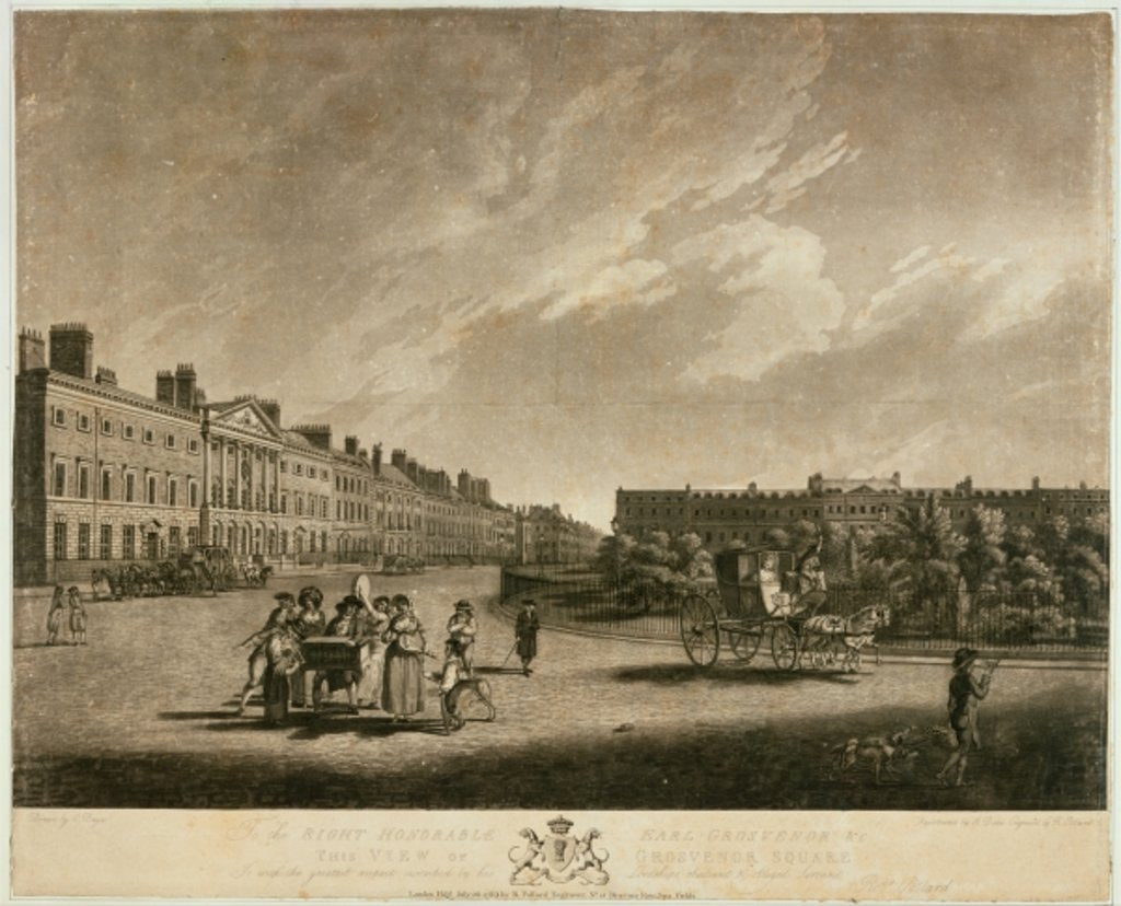 Detail of View of the north side of Grosvenor Square, 1789 by English School
