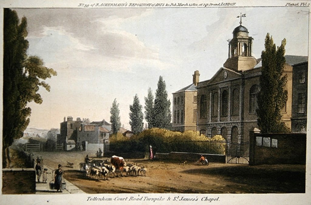 Detail of Tottenham Court Road Turnpike and St. James's Chapel by English School