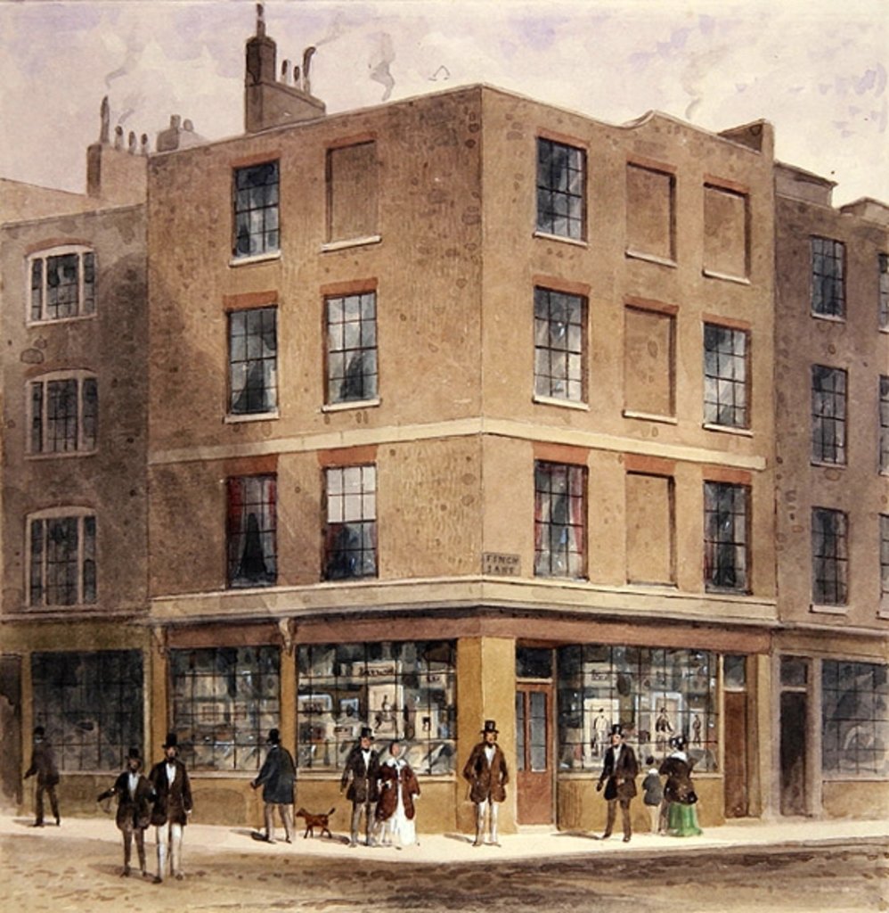 Detail of Alderman Moon's print shop, by Thomas Hosmer Shepherd