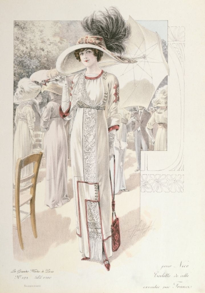 Detail of A town dress by School French