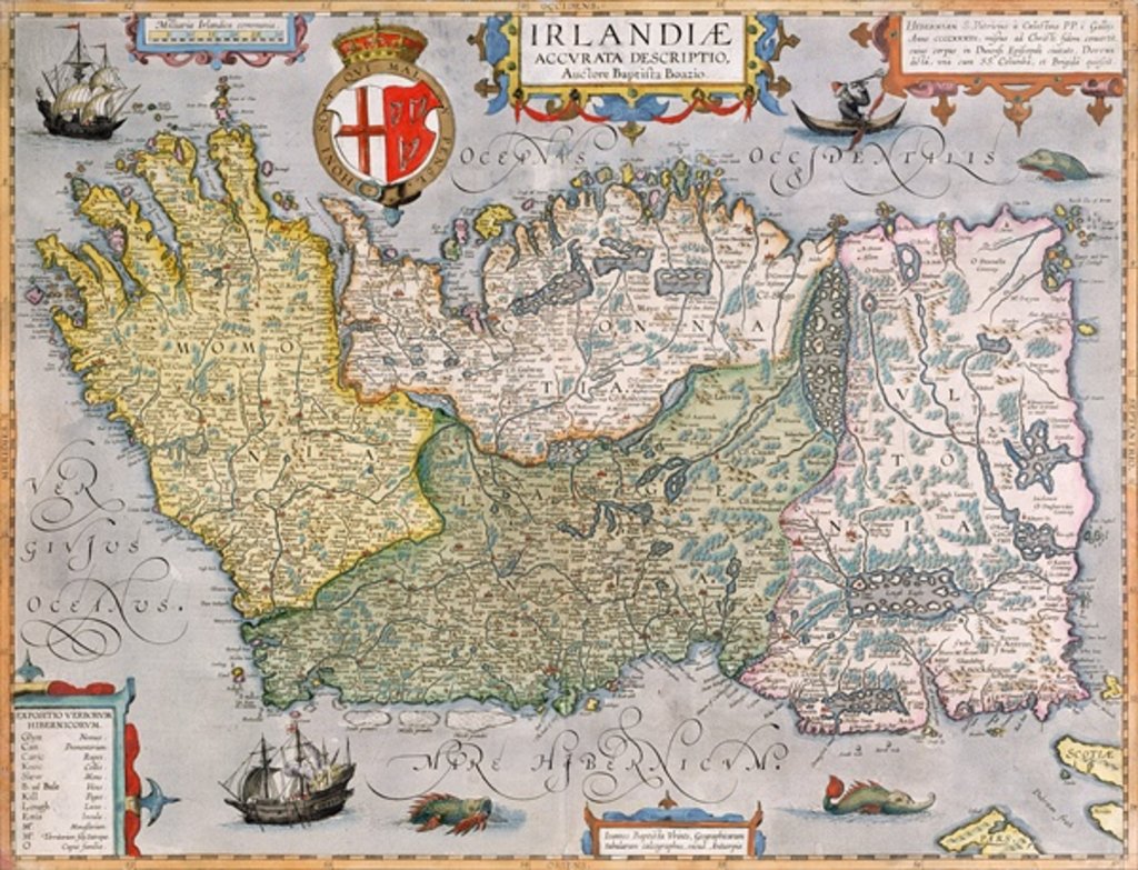 Detail of Map of Ireland by School English