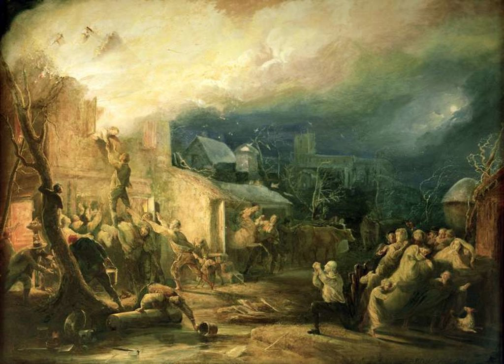 Detail of The Rescue of John Wesley from the Epworth Rectory Fire, 1840 by Henry Perlee Parker