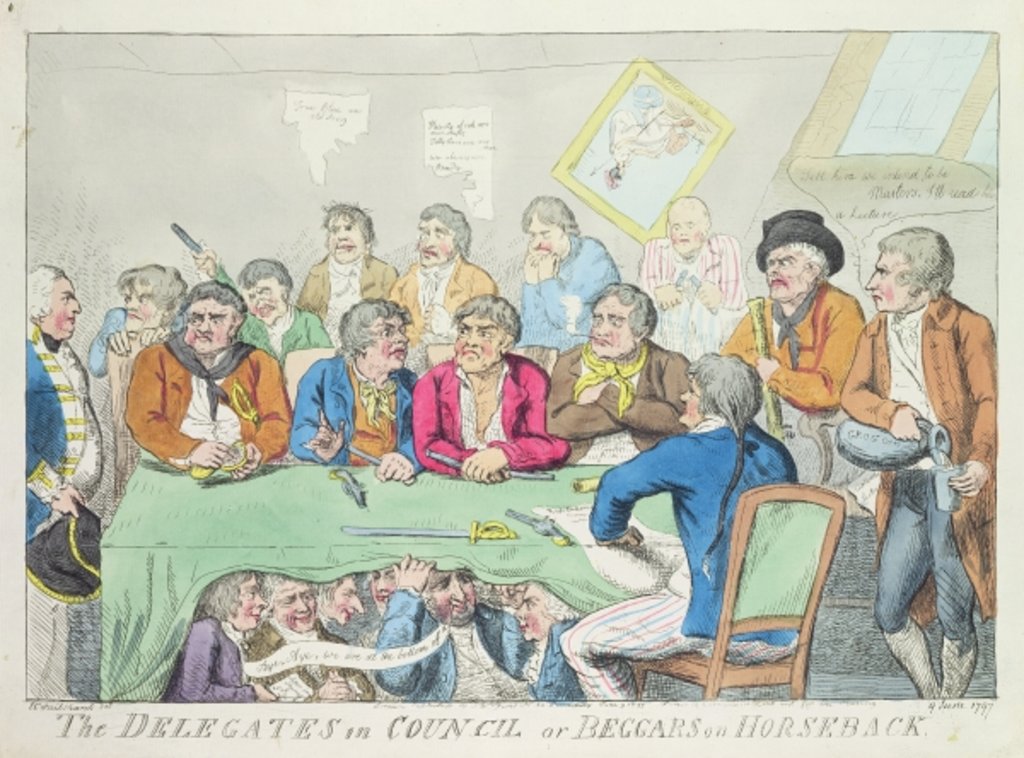 Detail of The delegates in council or beggars on horseback, 1797 by Isaac Cruikshank