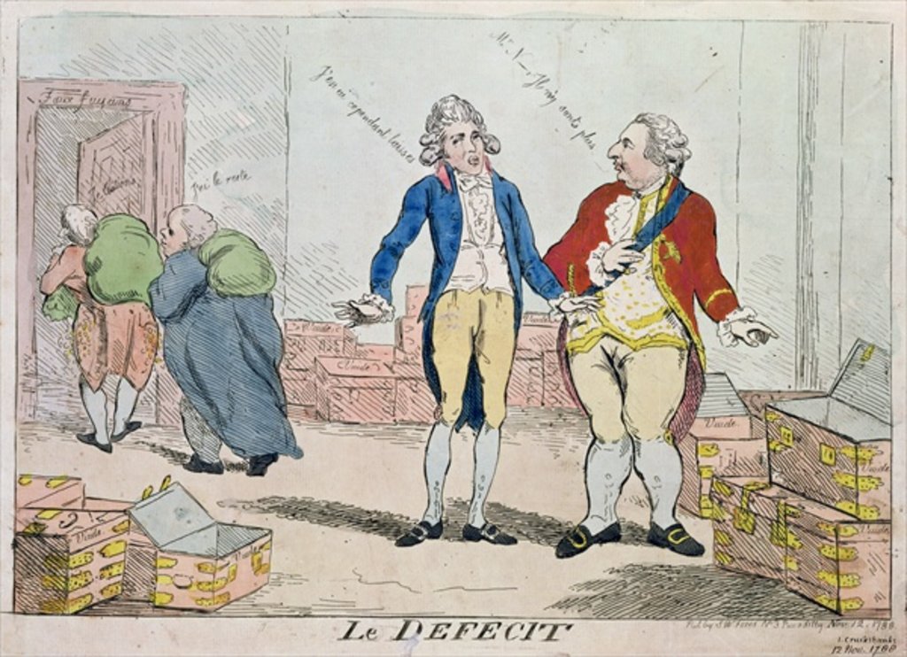 Detail of Le Deficit, 1788 by Isaac Cruikshank