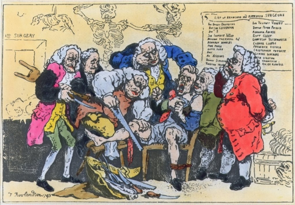 Detail of Caricature of Georgian Surgeons at work, 1793 by Thomas Rowlandson
