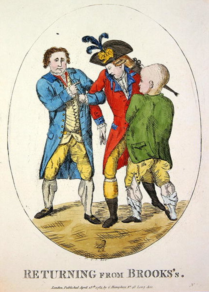 Detail of Returning from Brooks's, 1784 by James Gillray